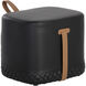 Axio 16.5 inch Napa Black / Napa Cognac Ottoman